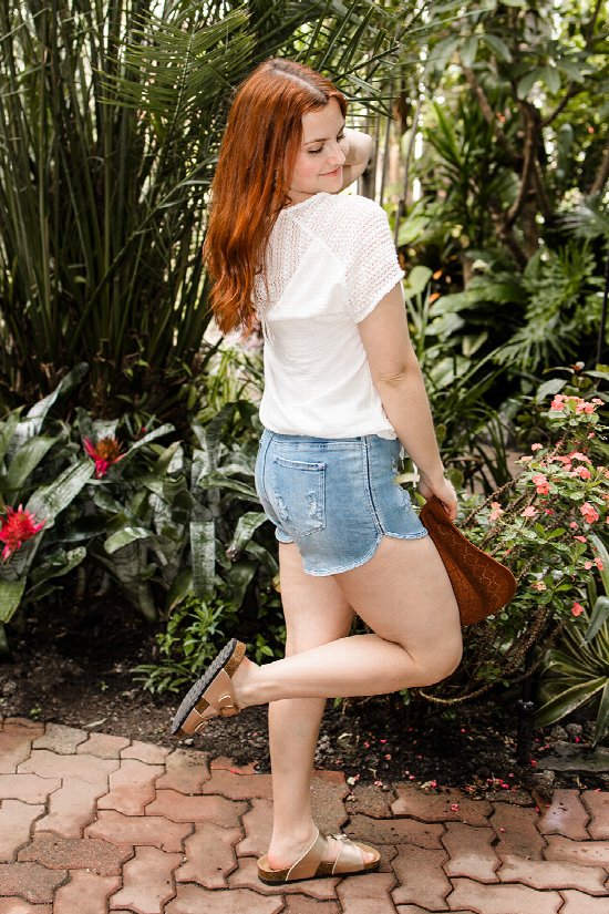 Here And There Denim Shorts