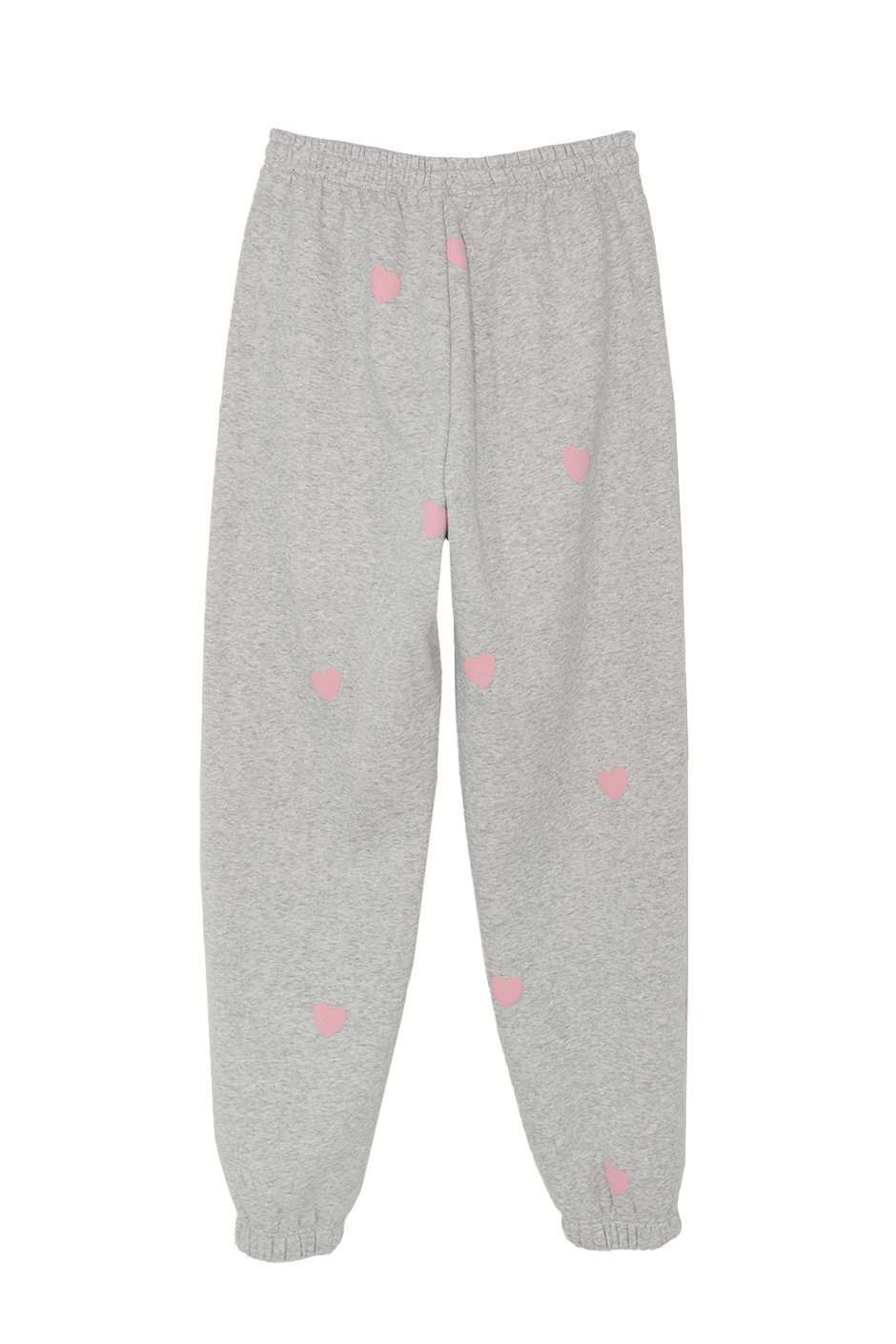 The All Over Heart Sweatpants - Heather Grey/Pink - XS / Heather Grey/Pink
