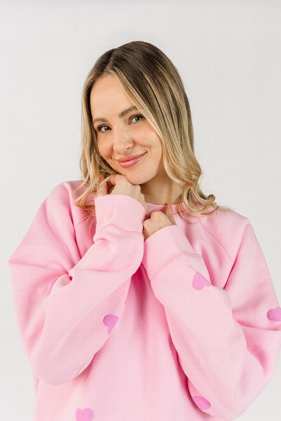 All Over Heart Oversized Sweatshirt