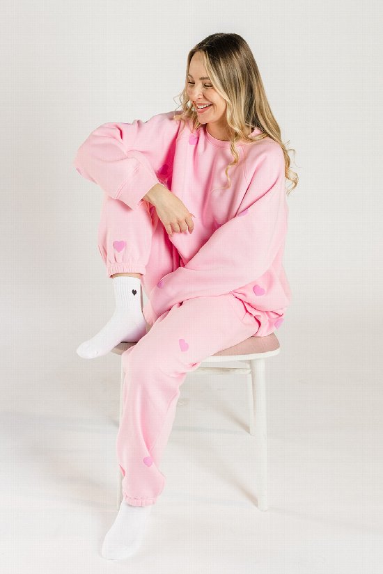 All Over Heart Oversized Sweatshirt