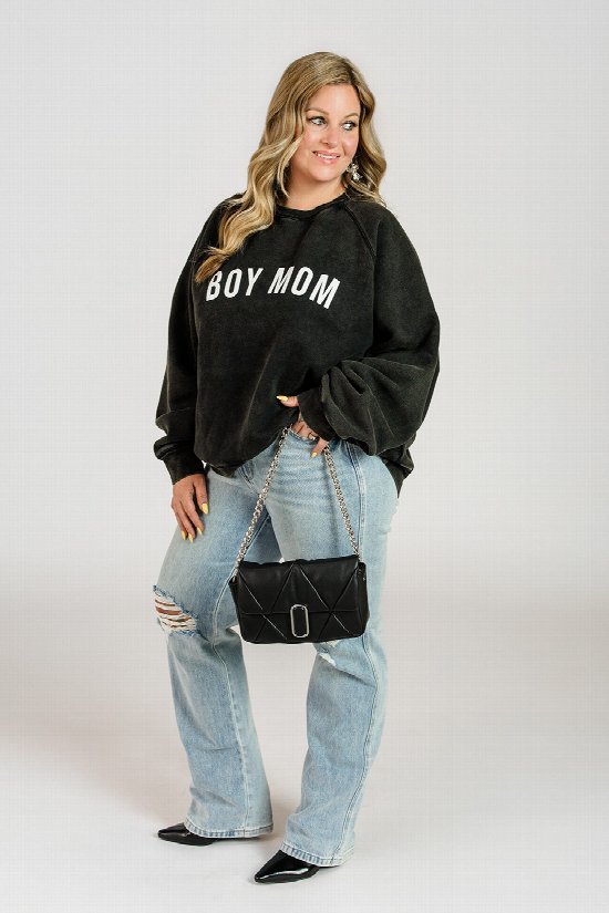 Boy Mom Crew Sweatshirt