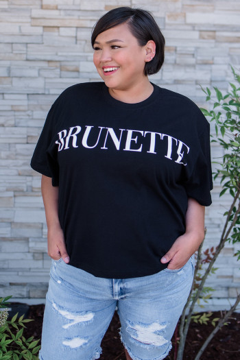 Brunette Serif Boxy Tee