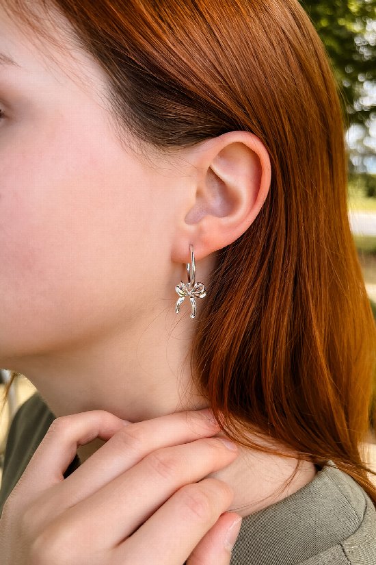 Camille Ribbon Hoop Earrings