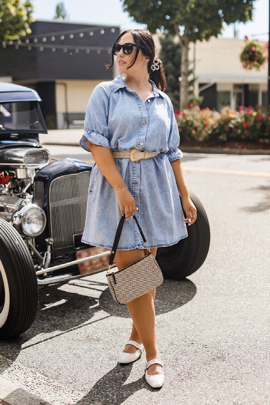 Damsel In Disdress Denim Dress Silver Icing