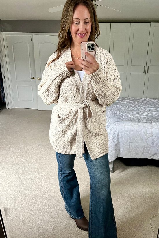 Holding You Belted Cardigan