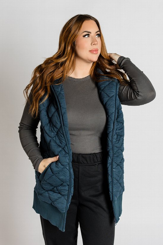 Hood Up Quilted Vest