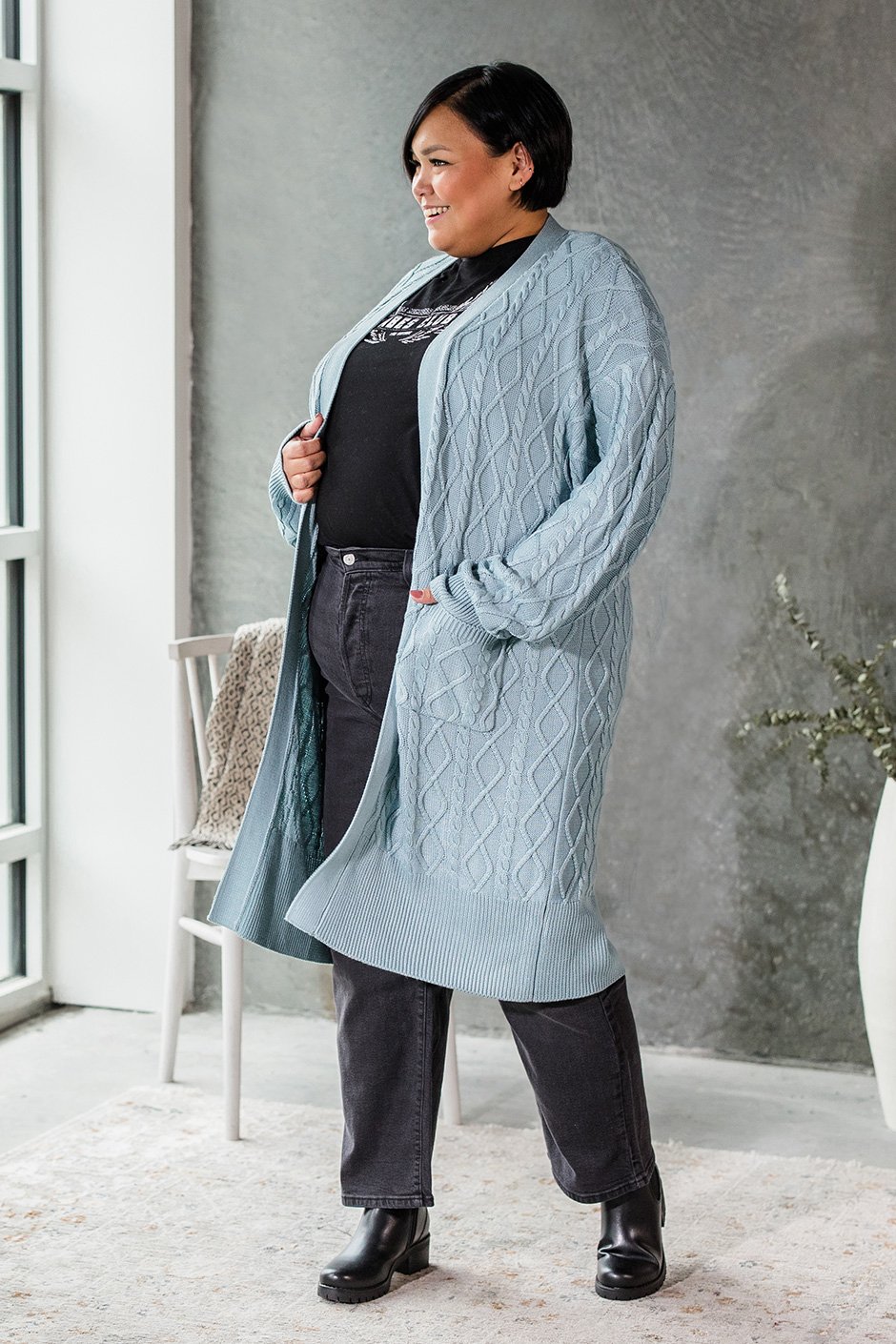 In the Knit of Time Cardigan Silver Icing