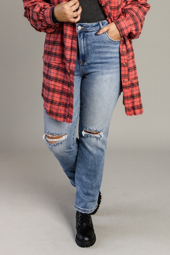 Kacy High Rise Ankle Straight Denim