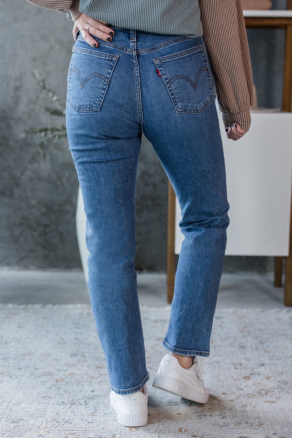 LEVI S Wedgie Straight Ankle Jeans Silver Icing