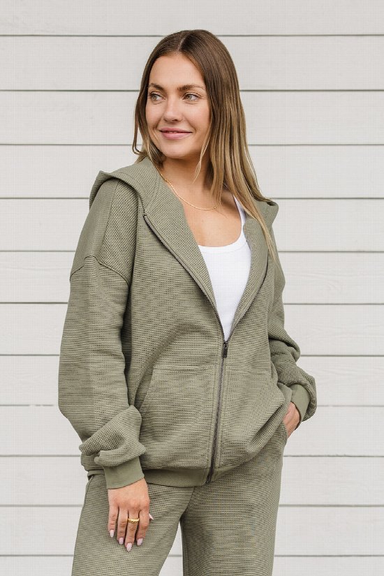 Lounger Waffle Full Zip Hoodie