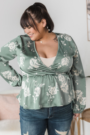 Miss Independent Faux Wrap Top