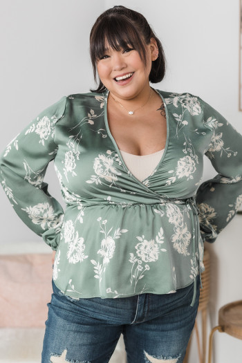 Miss Independent Faux Wrap Top