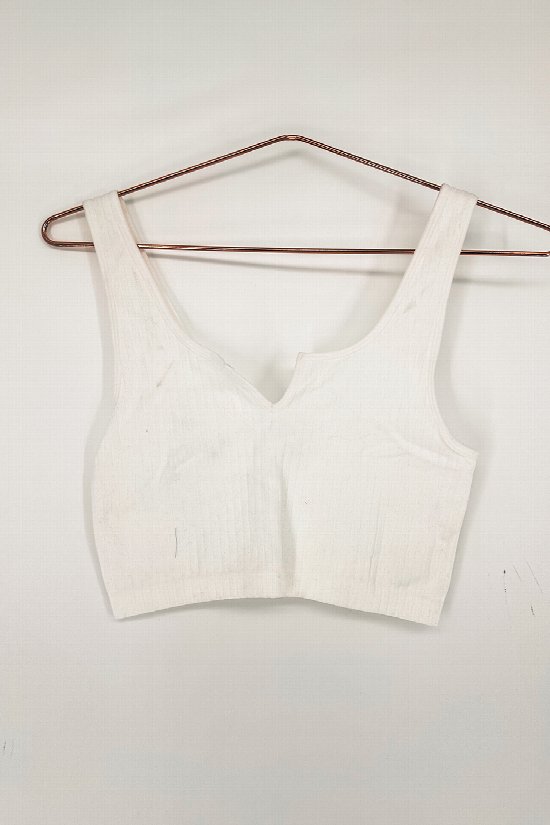 Zenana Ribbed Split Neck Crop Bra