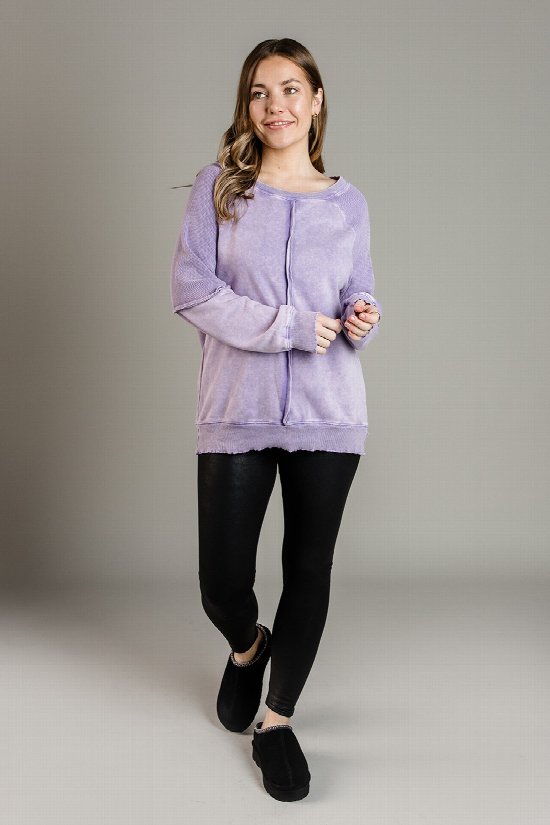 Raw Edge Relaxed Sweatshirt 2