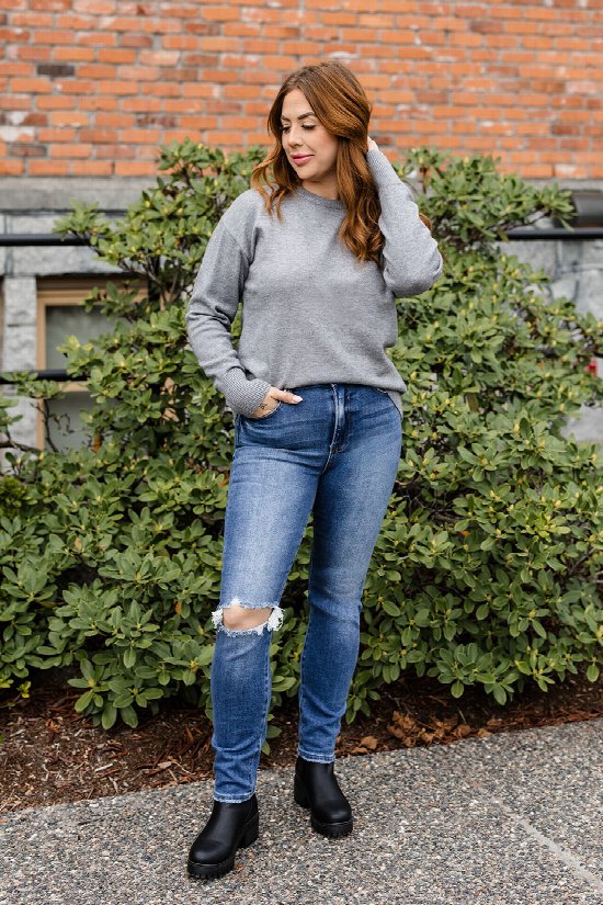 Rebel Distressed High Rise Jeans