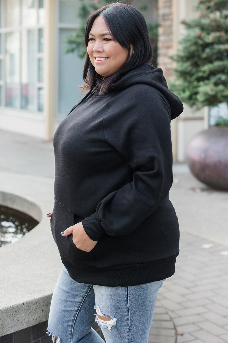 Right Side Tunic Hoodie | Silver Icing