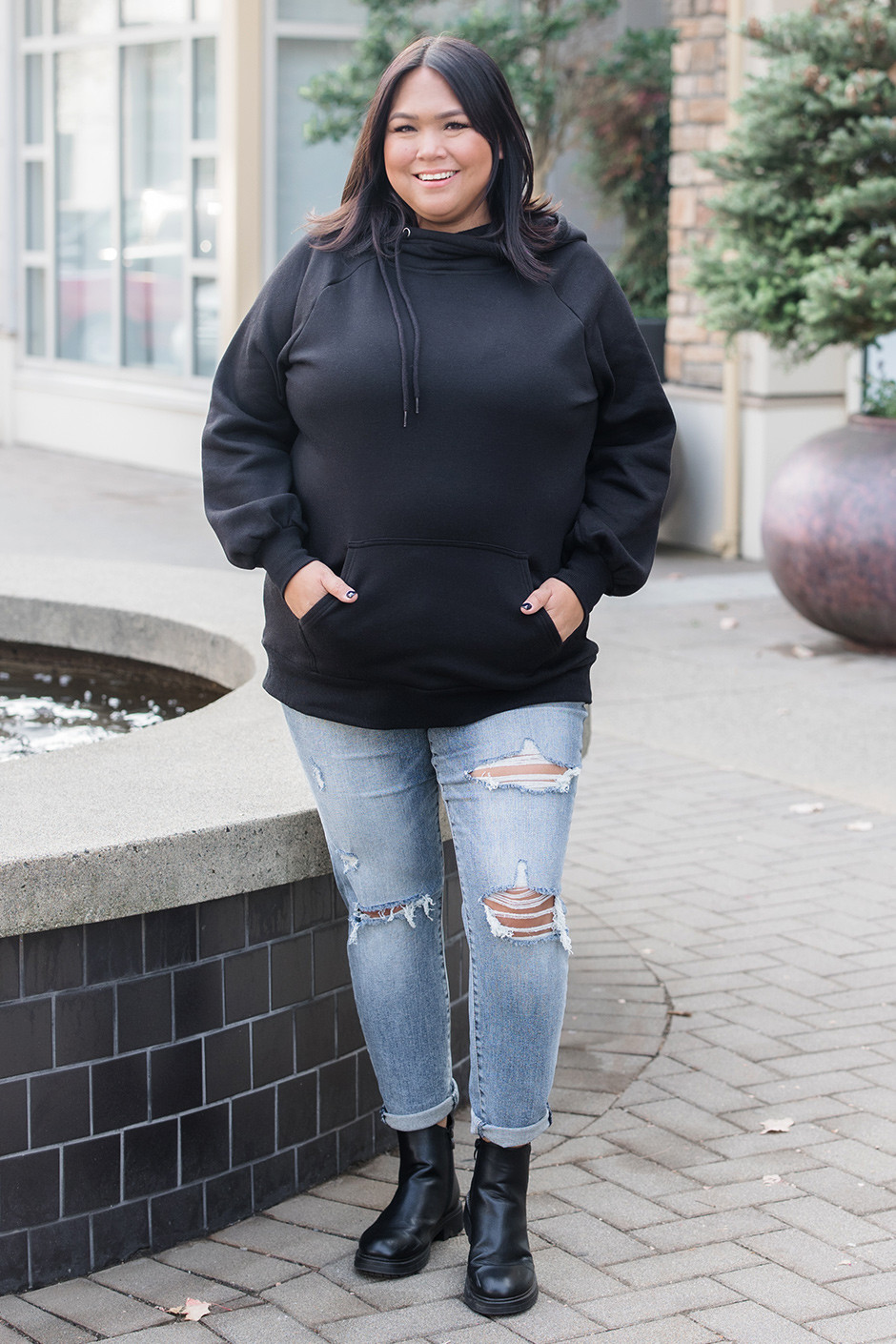 Right Side Tunic Hoodie | Silver Icing