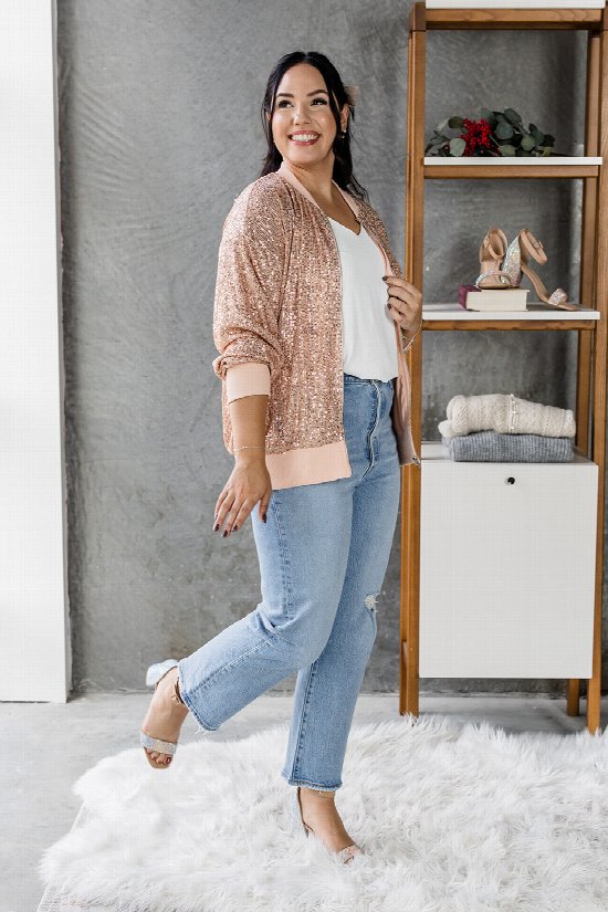Shine All Night Sequin Bomber