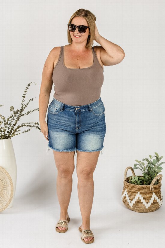 Simple Square Neck Ribbed Tank 2