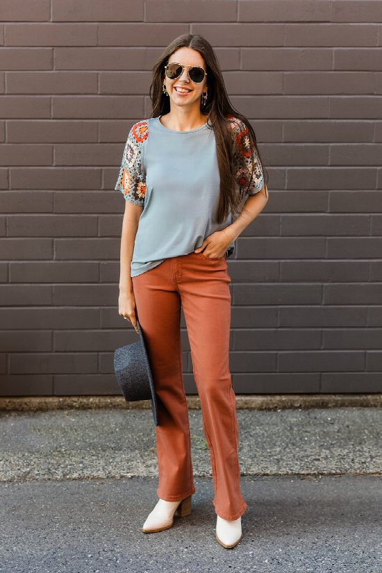 Touch of Boho Crochet Tee