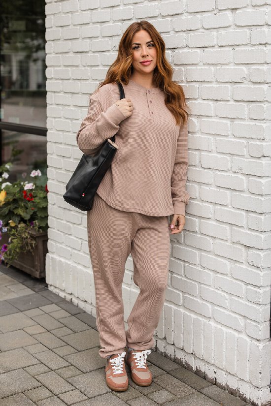 Waffle Knit Boxy Henley 2
