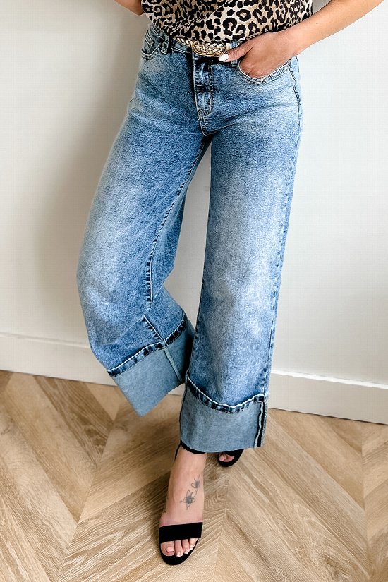 Wide Open Cuffed Denim