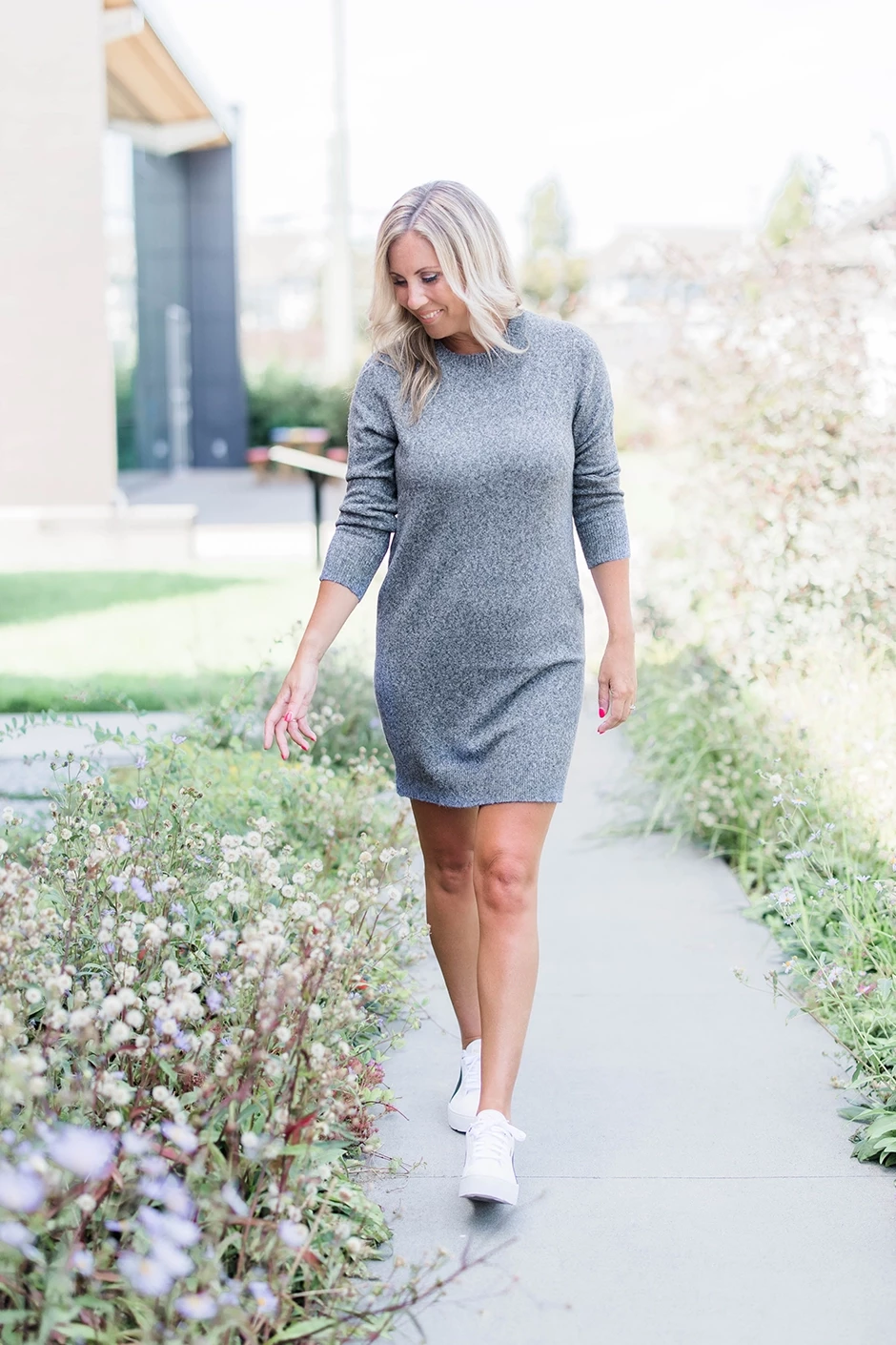Luxe Wool Sheath Dress - Grey Mélange